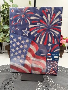 Hobby Lobby Patriotic Fireworks & Flag Panel - Red, White, Blue
